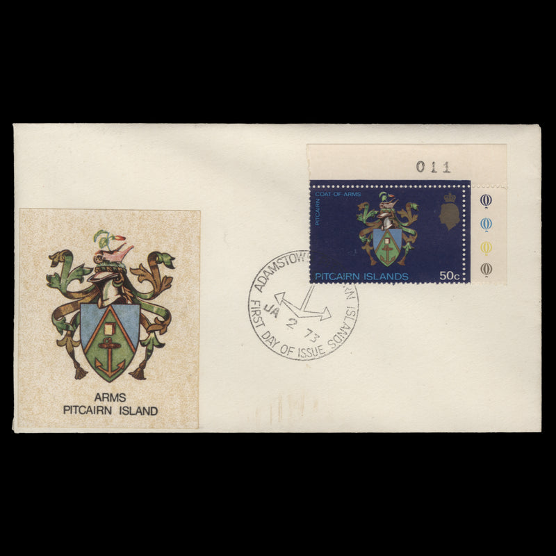 Pitcairn Islands 1973 Coat of Arms first day cover