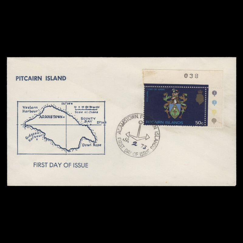 Pitcairn Islands 1973 Coat of Arms first day cover