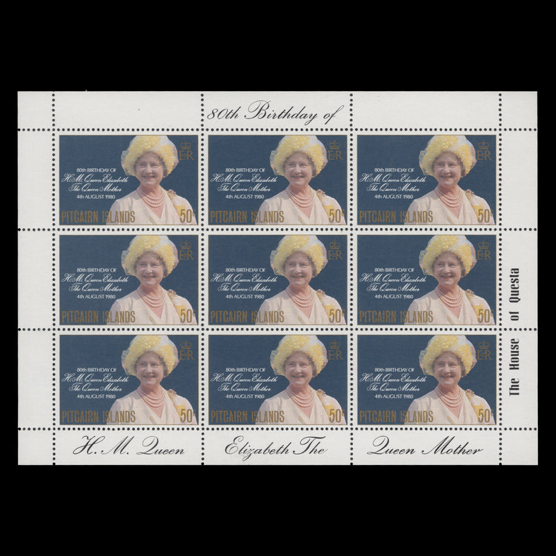 Pitcairn Islands 1980 (MNH) Queen Mother's Birthday sheetlet