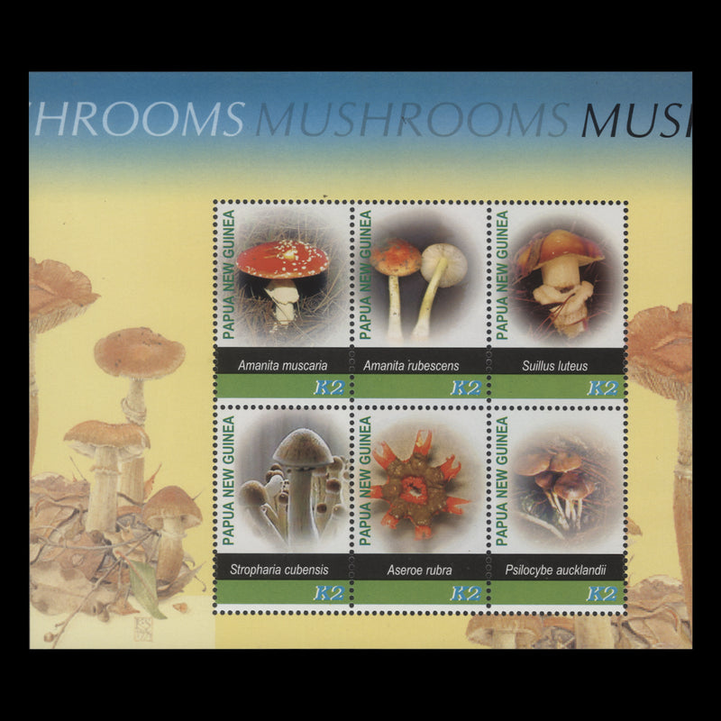 Papua New Guinea 2005 (MNH) Mushrooms sheetlet