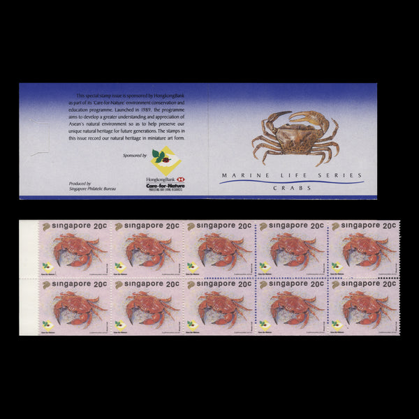 Singapore 1992 Crabs booklet