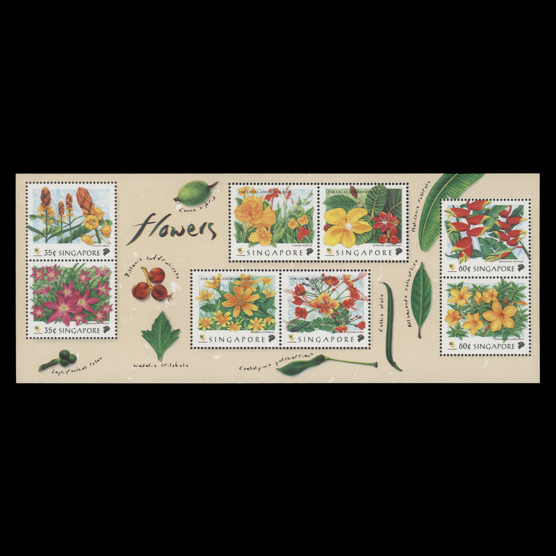 Singapore 1998 (MNH) Flowers miniature sheet