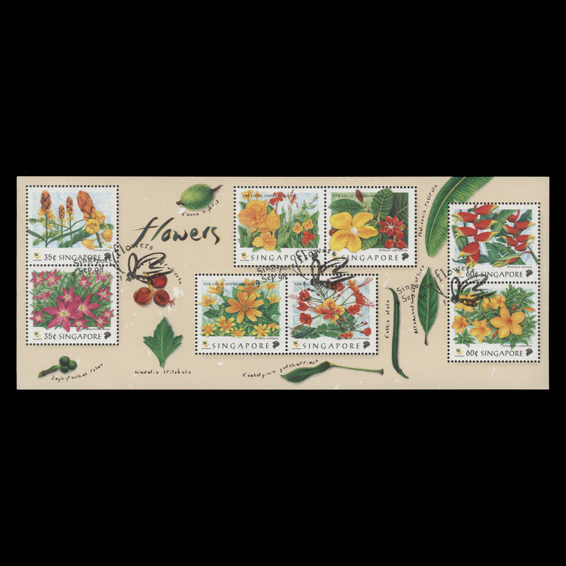 Singapore 1998 (Used) Flowers miniature sheet