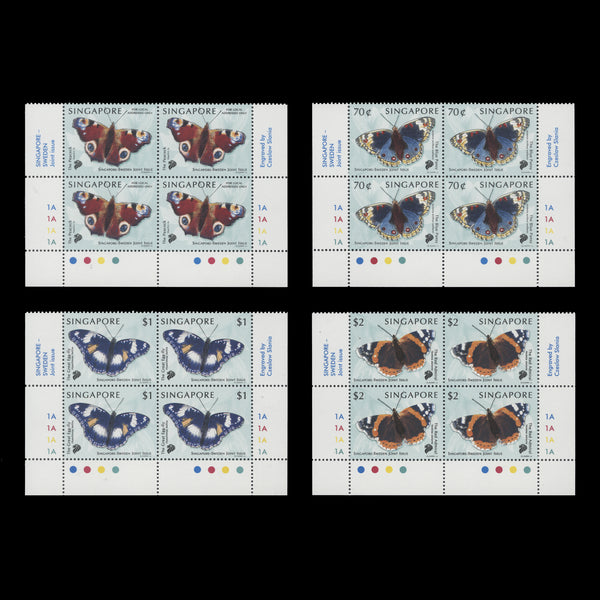 Singapore 1999 (MNH) Butterflies plate blocks