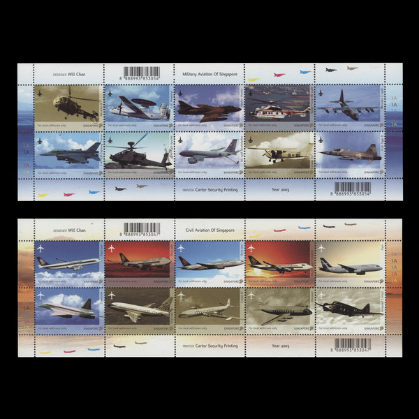 Singapore 2003 (MNH) Powered Flight Centenary sheetlets