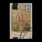 Swaziland 1984 (Variety) 25c/6c Aloe Kniphofioides with triple surcharge