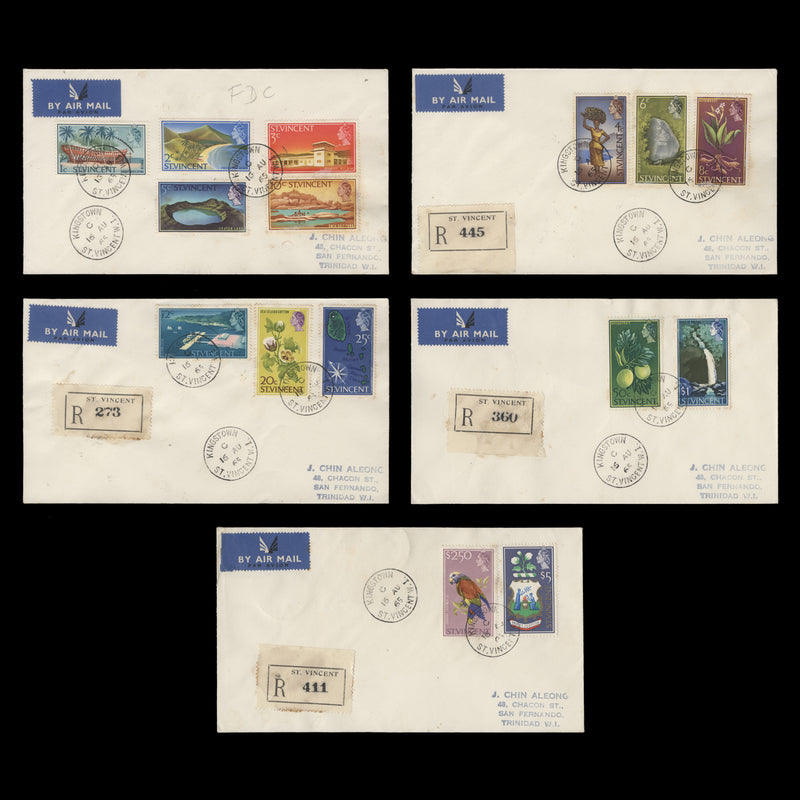 Saint Vincent 1965 Definitives first day covers, KINGSTOWN