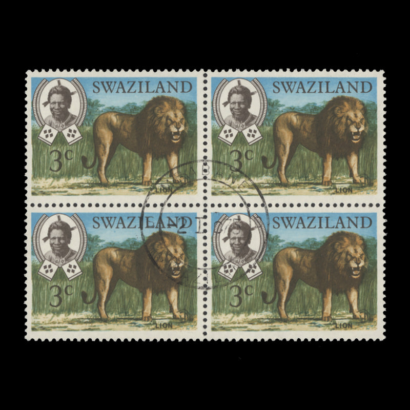 Swaziland 1969 (CTO) 3c Lion block