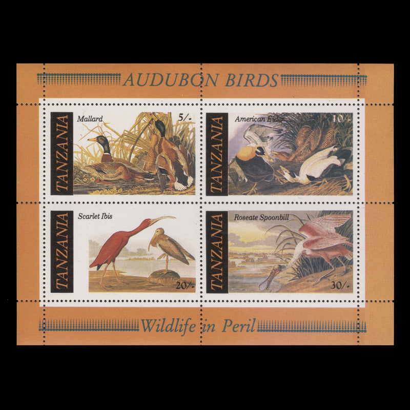 Tanzania 1986 (MNH) John J Audubon Birth Bicentenary miniature sheet