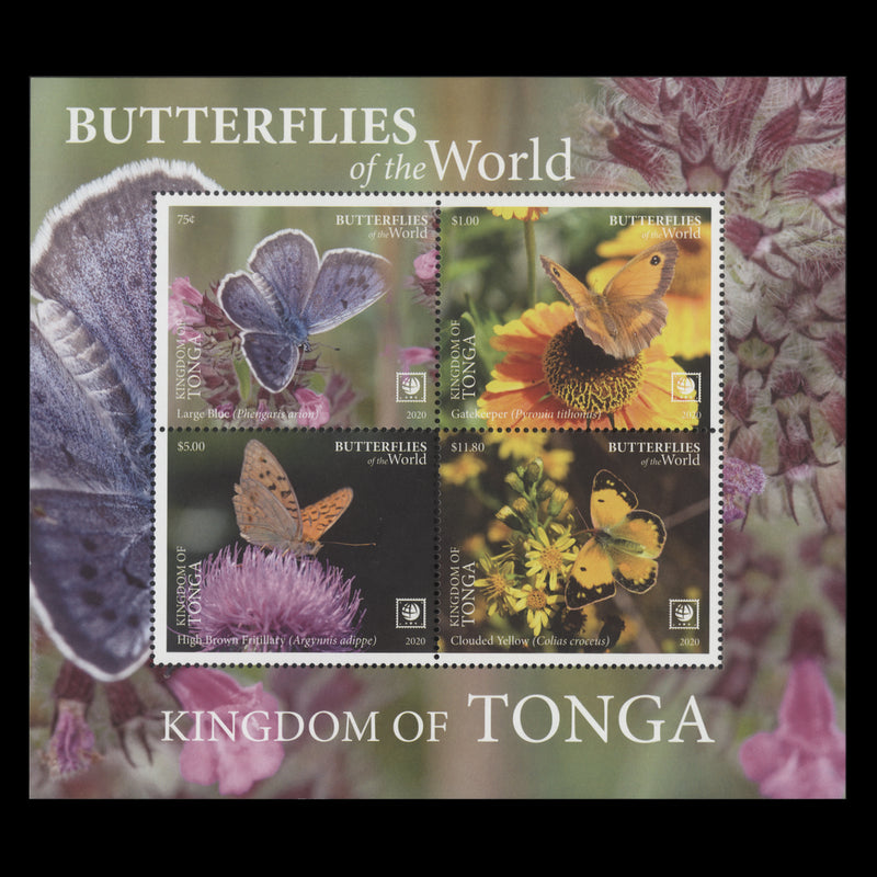 Tonga 2020 (MNH) Butterflies miniature sheet