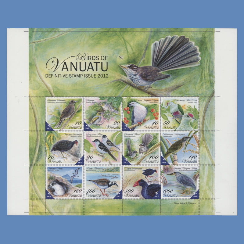 Vanuatu 2012 Birds sheetlet proof