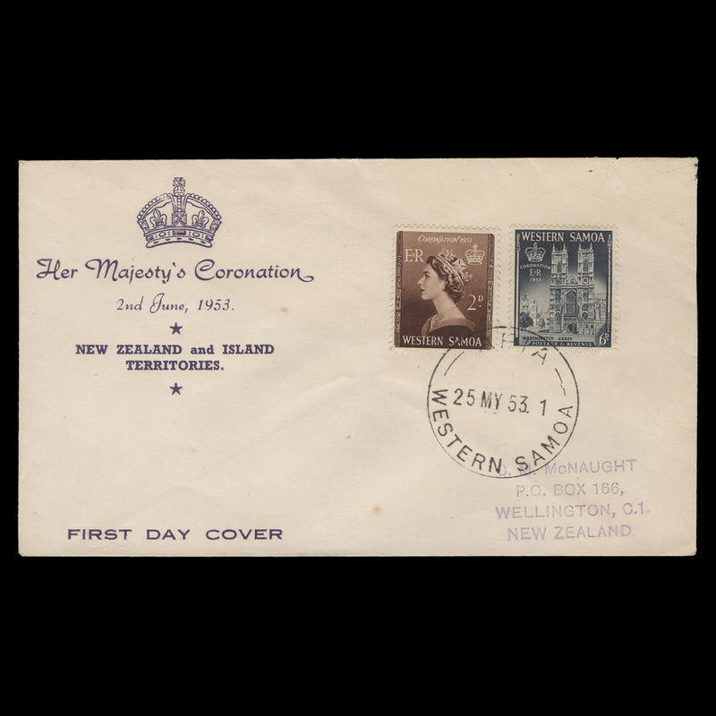 Samoa 1953 Coronation first day cover, APIA