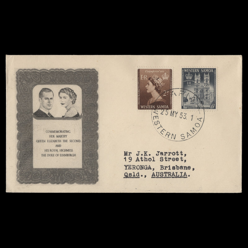 Samoa 1953 Coronation first day cover, APIA