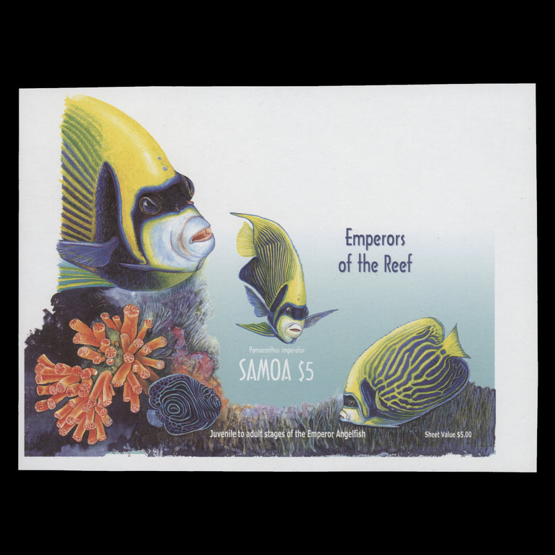 Samoa 2003 Angelfish uncut imperf proof miniature sheet