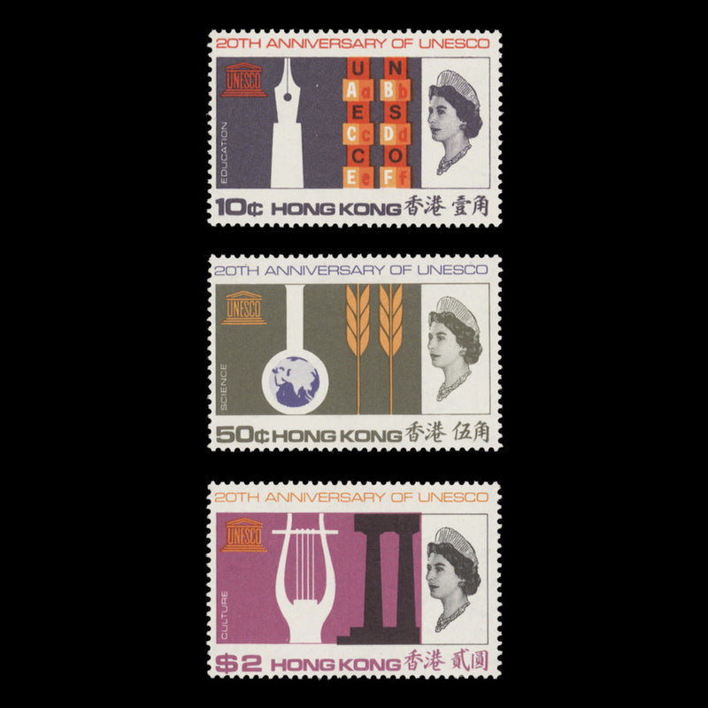 Hong Kong 1966 (MNH) UNESCO Anniversary set