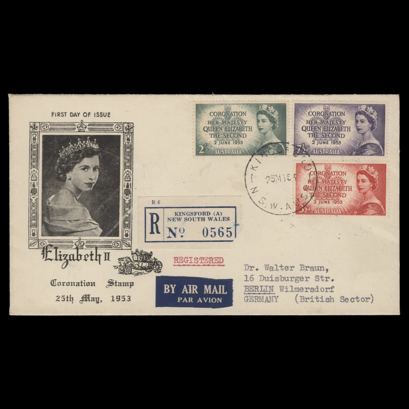 Australia 1953 Coronation first day cover, KINGSFORD