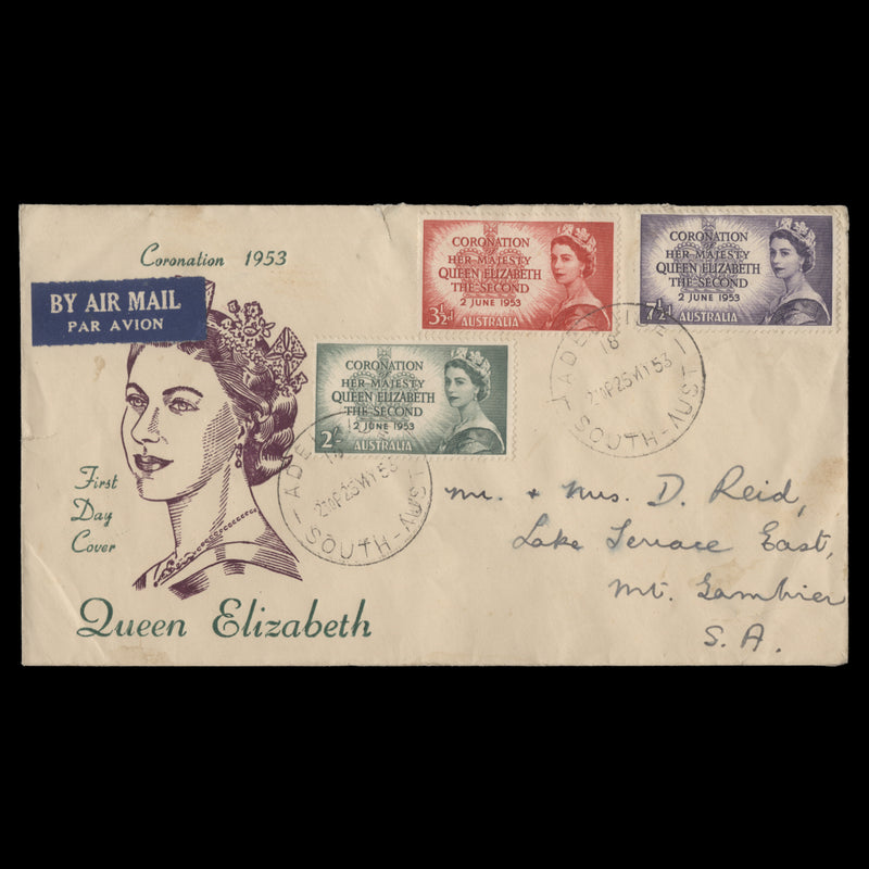 Australia 1953 Coronation first day cover, ADELAIDE