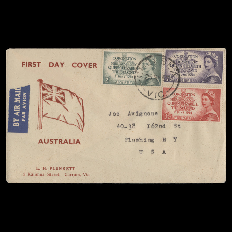 Australia 1953 Coronation first day cover, CHELSEA