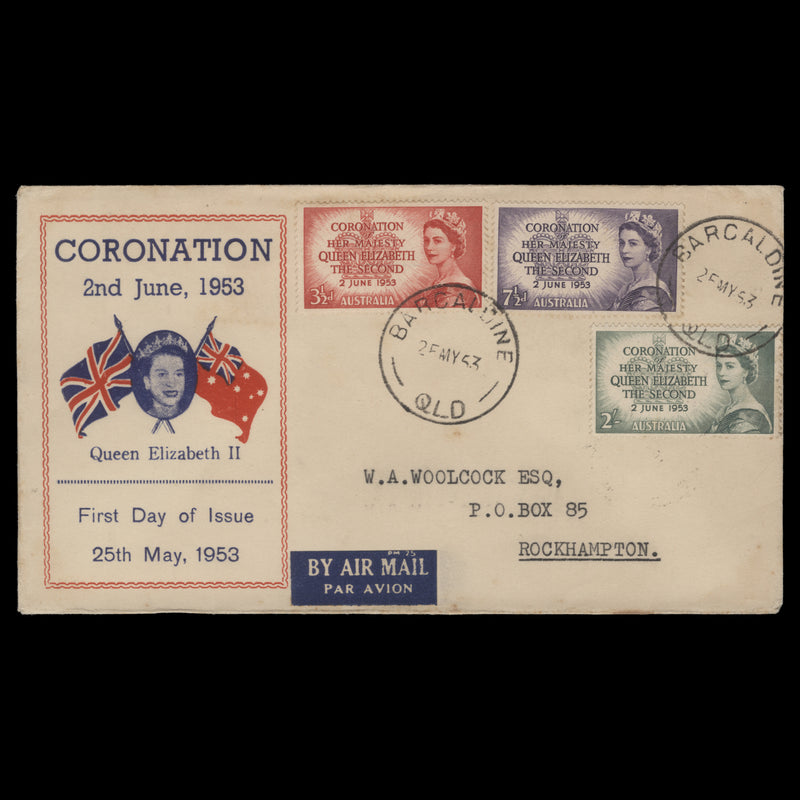 Australia 1953 Coronation first day cover, BARCALDINE