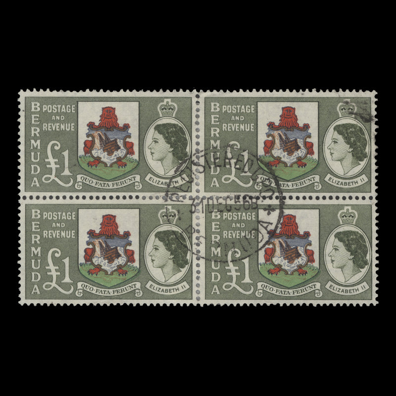 Bermuda 1953 (Used) £1 Country Arms block