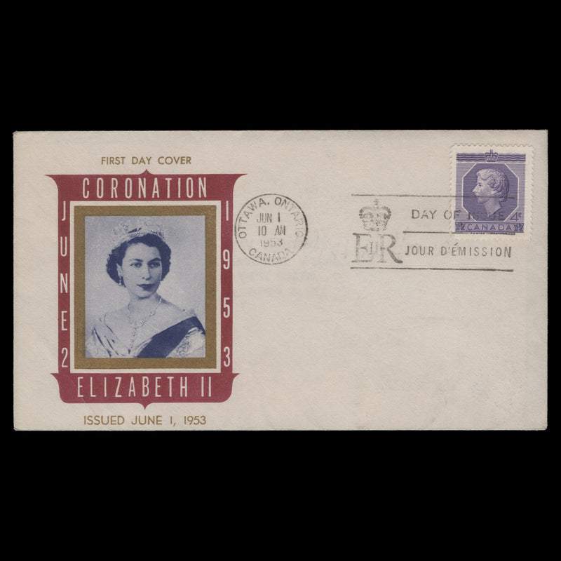 Canada 1953 (FDC) 4c Coronation, OTTAWA