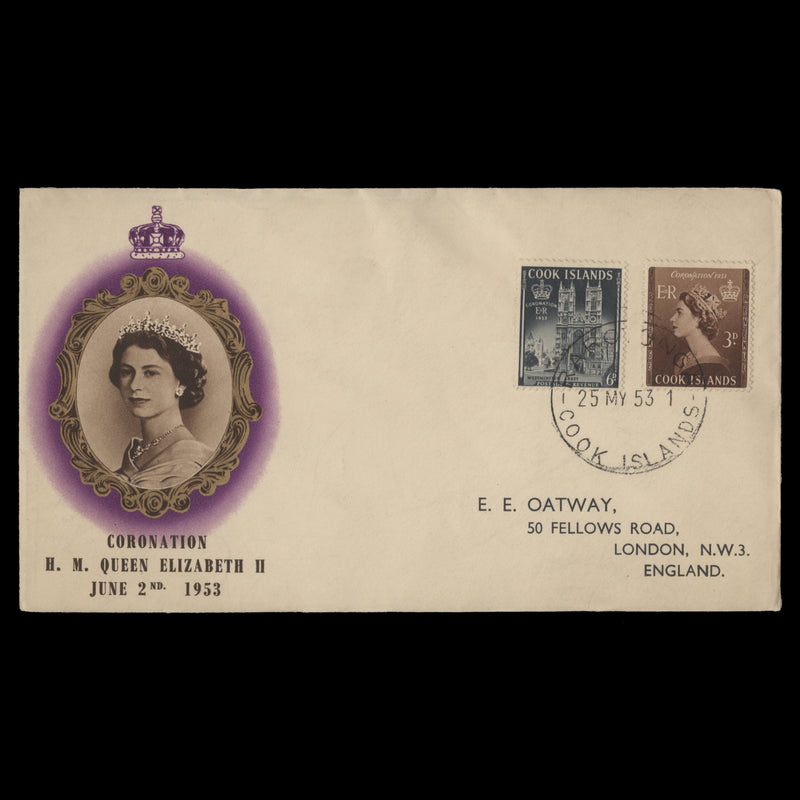 Cook Islands 1953 Coronation first day cover, RAROTONGA