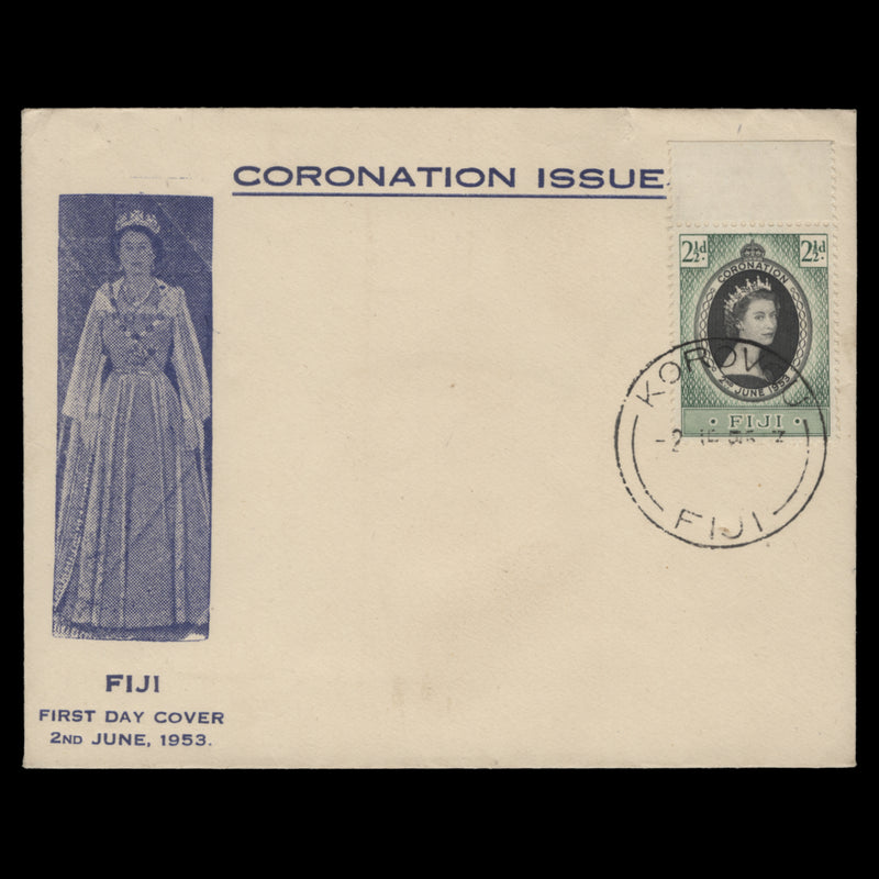 Fiji 1953 (FDC) 2½d Coronation, KOROVOU