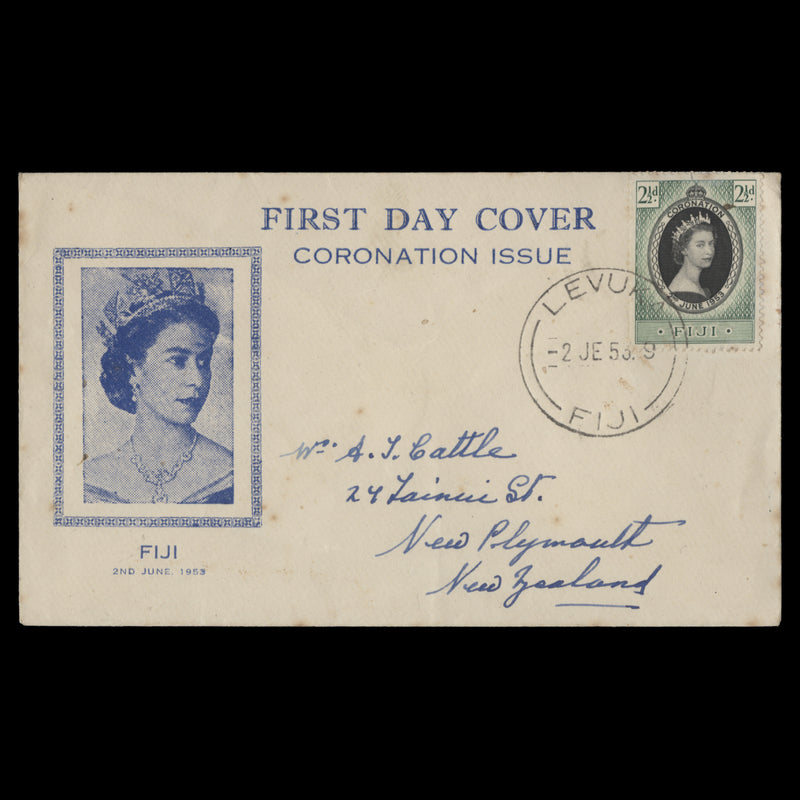 Fiji 1953 (FDC) 2½d Coronation, LEVUKA