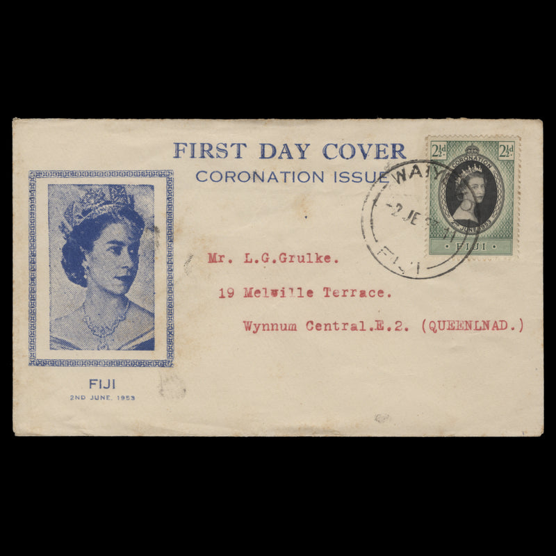 Fiji 1953 (FDC) 2½d Coronation, WAIYEVO