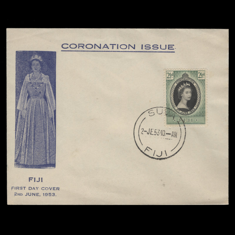 Fiji 1953 (FDC) 2½d Coronation, SUVA