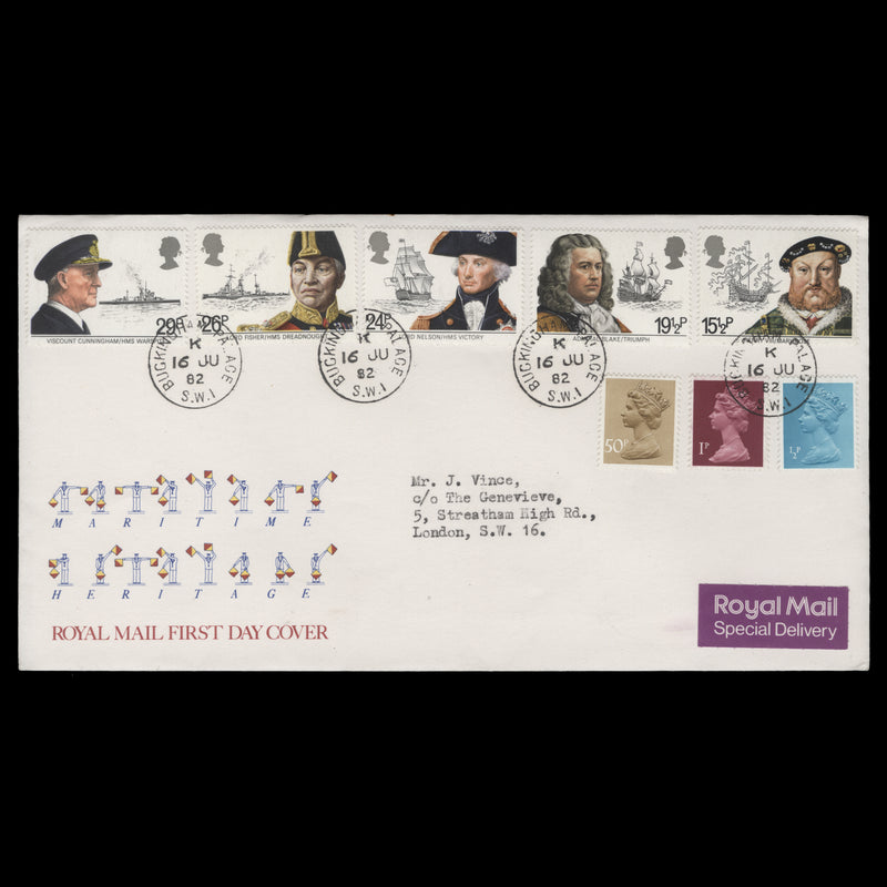 Great Britain 1982 Maritime Heritage first day cover, BUCKINGHAM PALACE