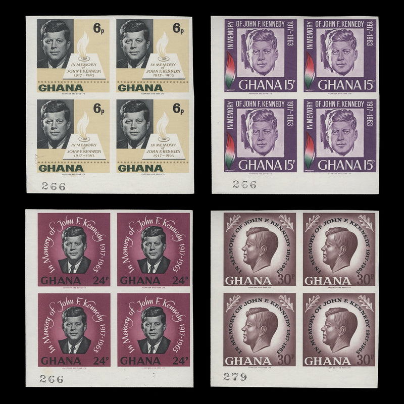 Ghana 1965 (MNH) Kennedy Commemoration imperf blocks