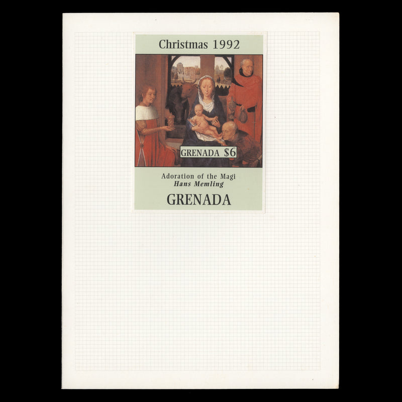 Grenada 1992 Christmas imperforate proofs on presentation cards