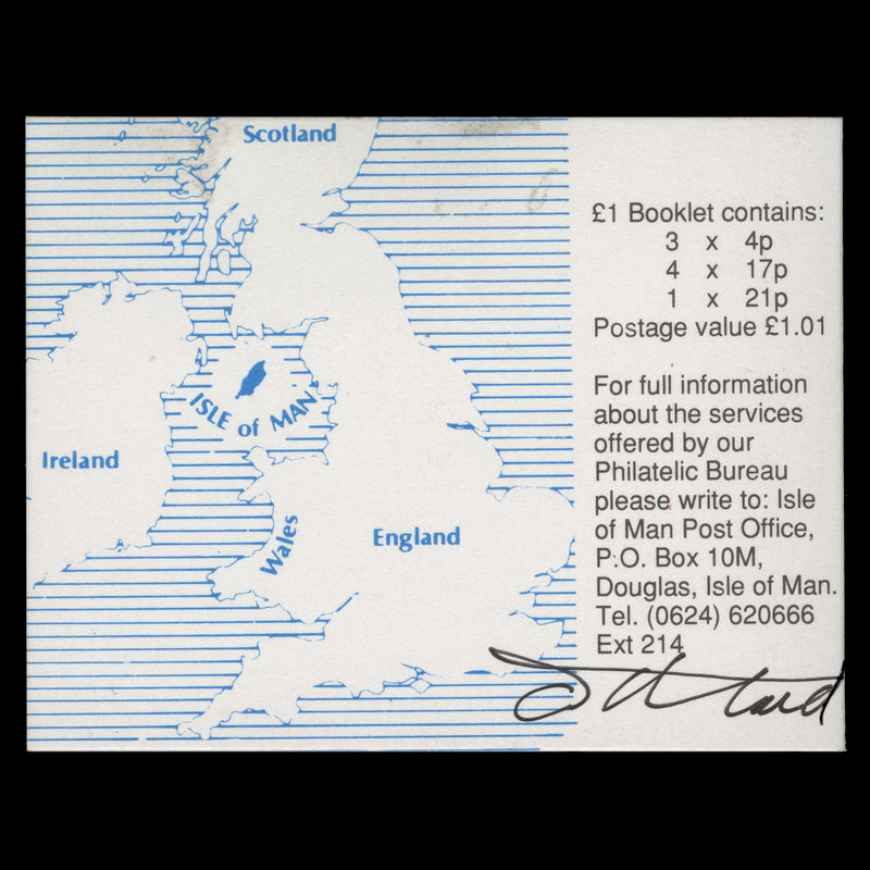 Isle of Man 1991 Toyal Train Railway booklet signed by designer