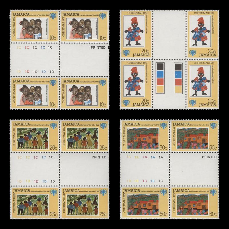 Jamaica 1979 (MNH) Christmas gutter blocks