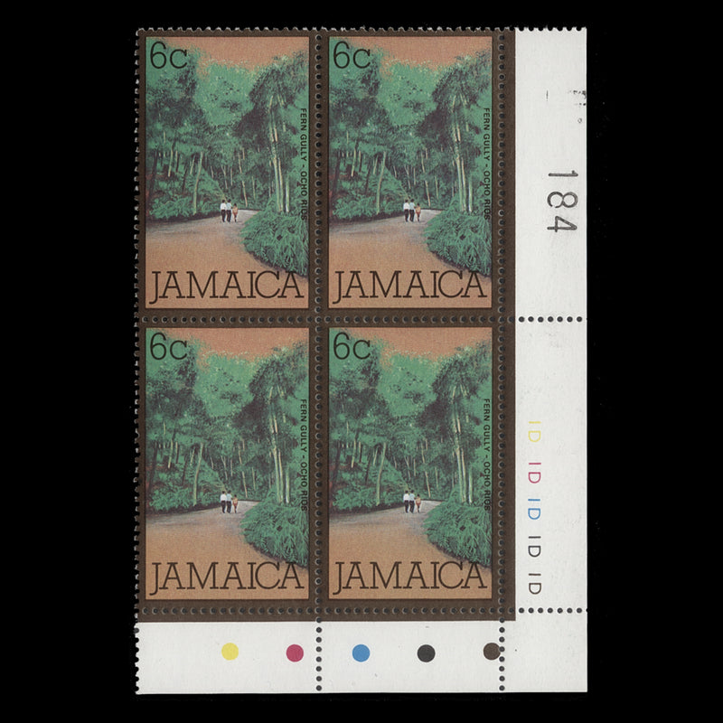 Jamaica 1979 (MNH) 6d Fern Gully plate 1D–1D–1D–1D–1D block