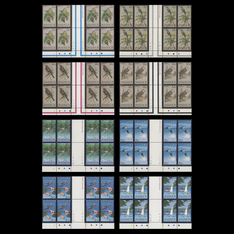 Jamaica 1979-80 (MNH) Definitives gutter traffic light/plate blocks