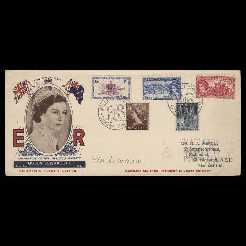 New Zealand 1953 Coronation day flight cover, WELLINGTON