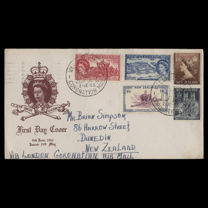 New Zealand 1953 Coronation day flight cover, WELLINGTON