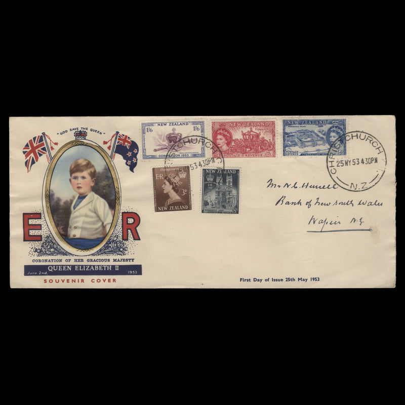 New Zealand 1953 Coronation first day cover, CHRISTCHURCH