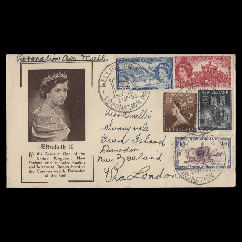 New Zealand 1953 Coronation day flight cover, WELLINGTON