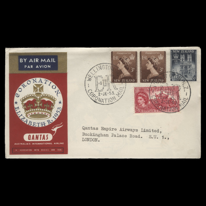 New Zealand 1953 Coronation day flight cover, WELLINGTON