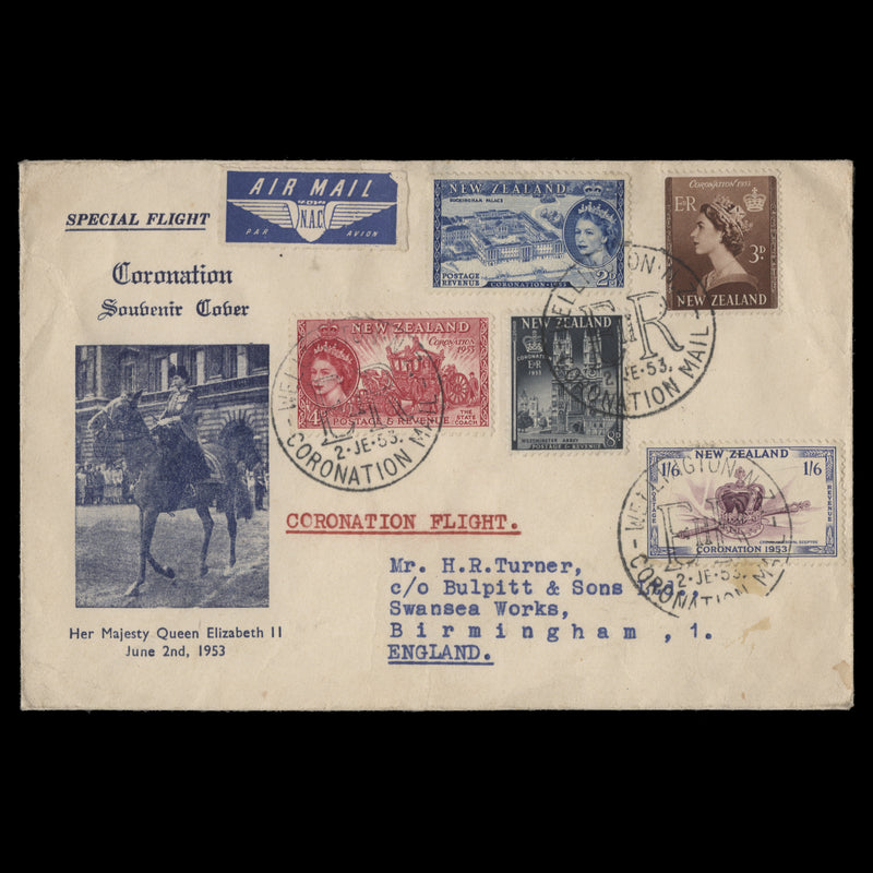 New Zealand 1953 Coronation day flight cover, WELLINGTON