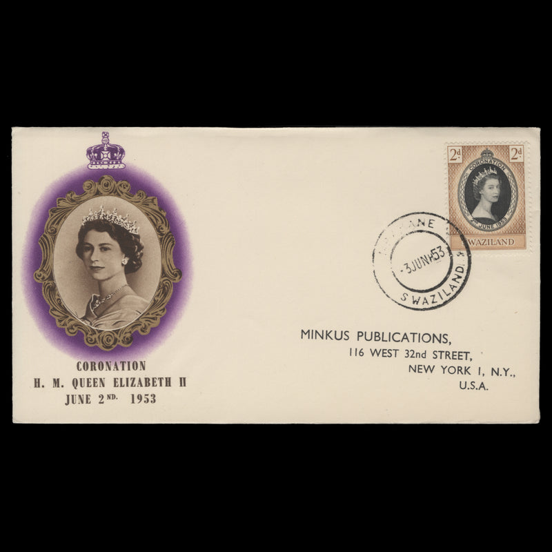 Swaziland 1953 (FDC) 2d Coronation, MBABANE