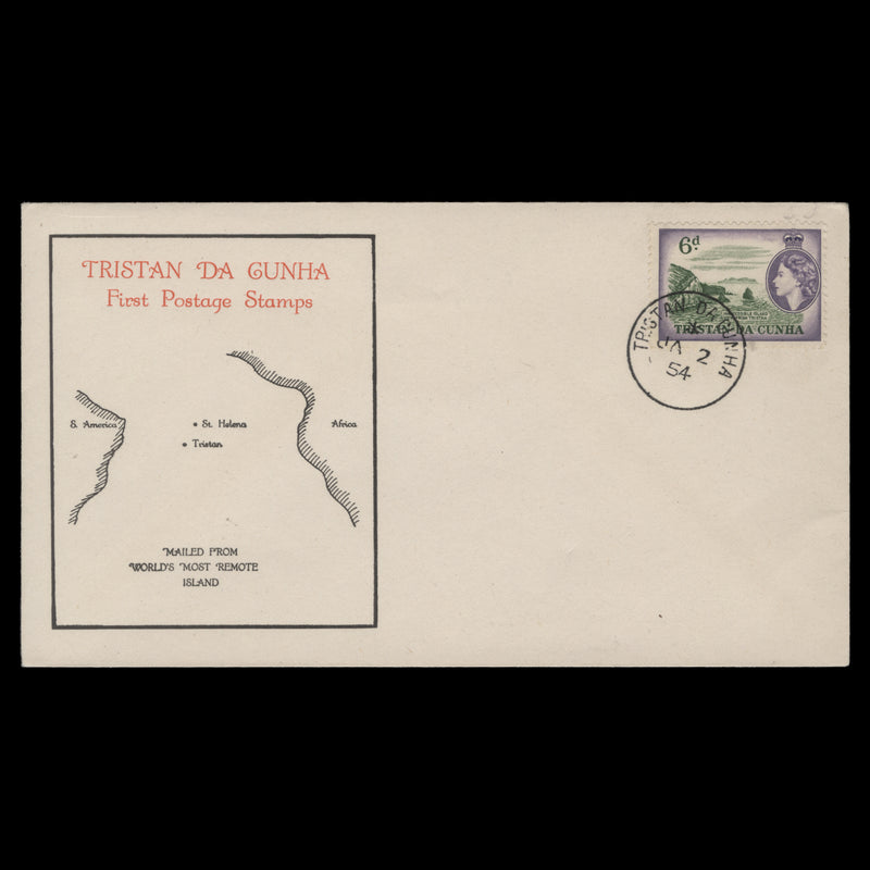 Tristan da Cunha 1954 (FDC) 6d Inaccessible Island