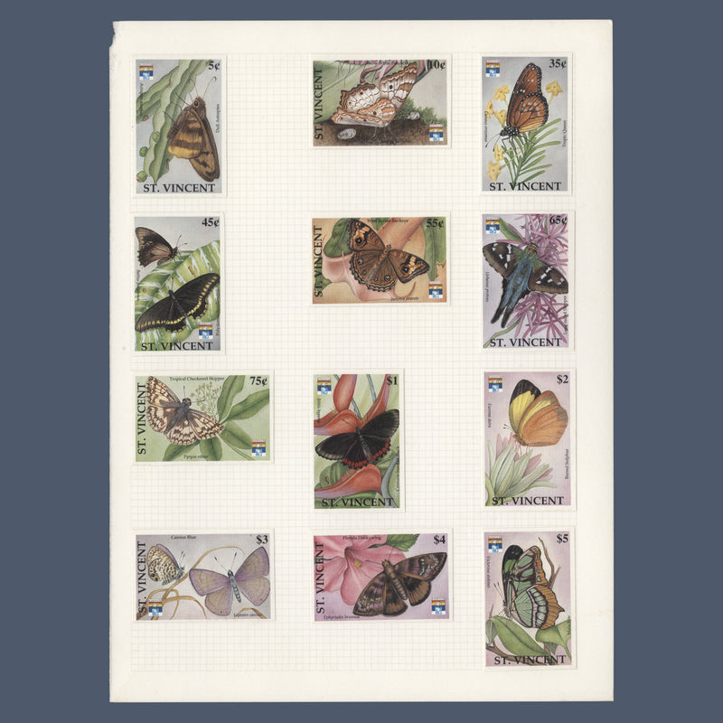 Saint Vincent 1992 Thematic Stamp Exhibition, Genoa – Butterflies imperf proofs