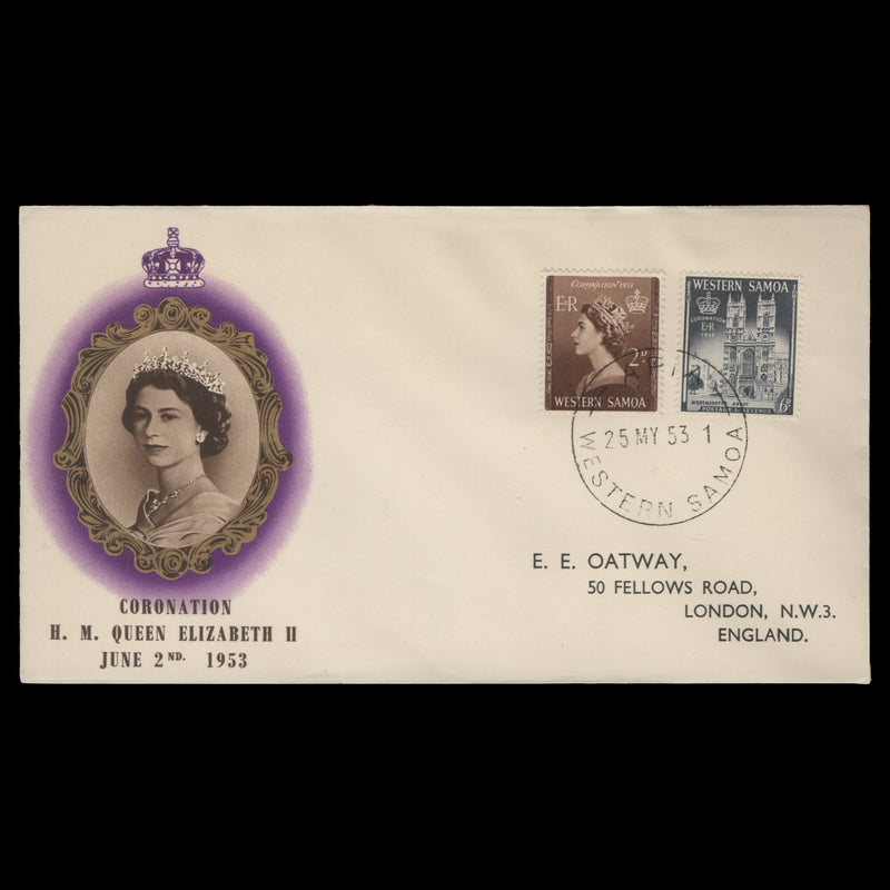 Samoa 1953 Coronation first day cover, APIA