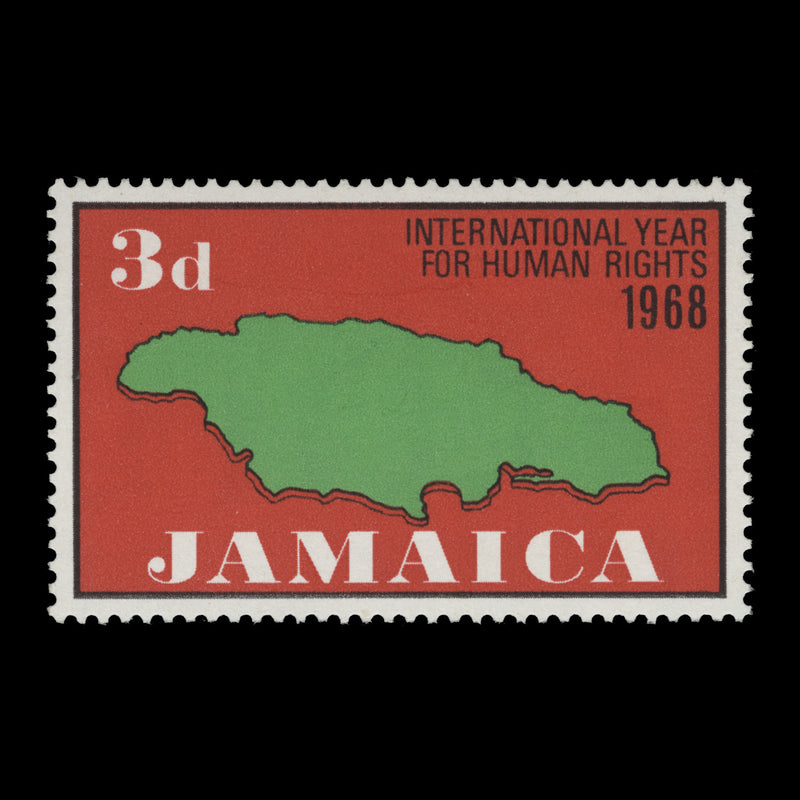 Jamaica 1968 (Error) 3d Human Rights Year missing gold