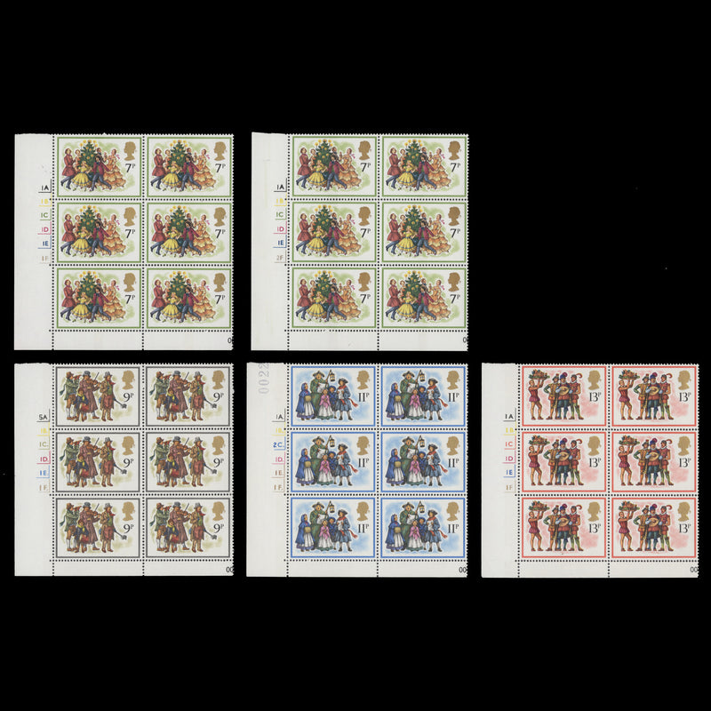 Great Britain 1978 (MNH) Christmas cylinder blocks