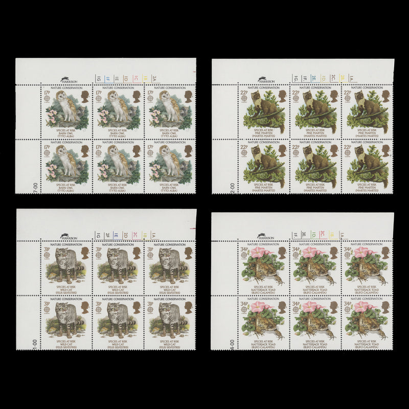 Great Britain 1986 (MNH) Nature Conservation cylinder blocks